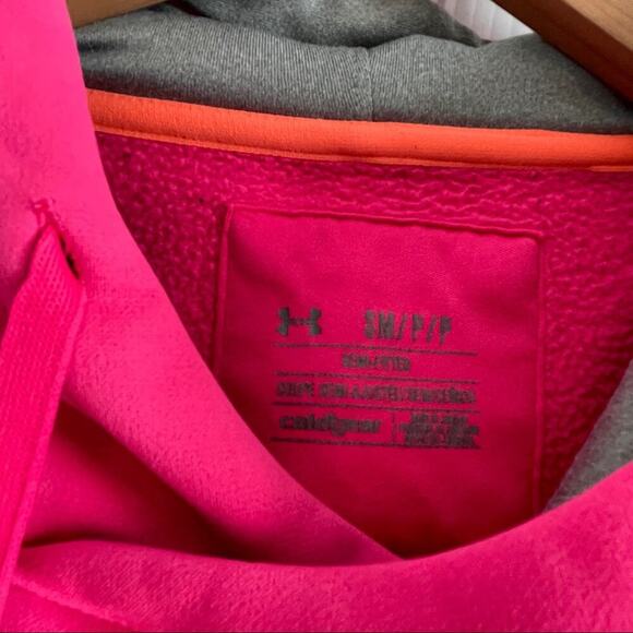 Under Armour bright pink hoodie hooded sweatshirt - Picture 5 of 7